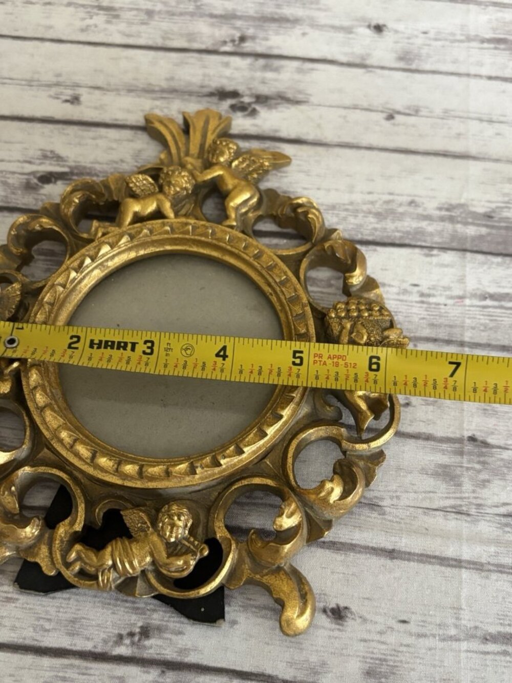 Vintage Ornate Gilt Wood Desk Frame With Cherubs And Florals Stand MCM - Picture 7 of 10